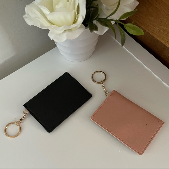 2 Pack! Wallet/Key Pouch Keychain Black & Pink - Picture 3 of 9